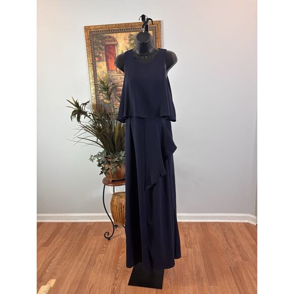 Dresses & Skirts - ASOS Bridesmaid's Maxi Dress Womens 12 Navy Lagenlook Fairy Goth Y2K Cape Top